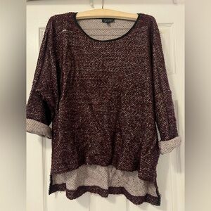 Burgundy 3/4 length sleeve TOPSHOP knitted top